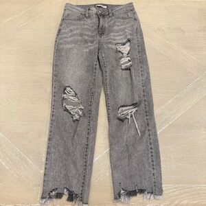 SO Women's Distressed Black Flare Jeans school fall